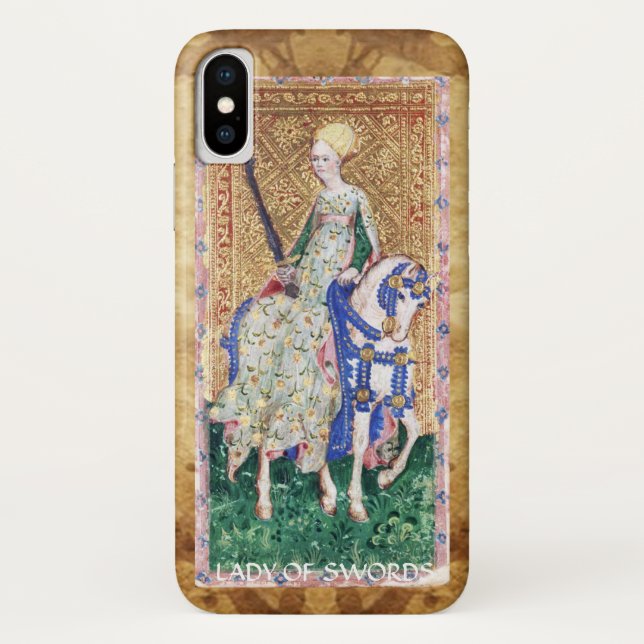 ANTIQUE RENAISSANCE TAROTS  / LADY OF SWORDS Case-Mate iPhone CASE (Back)