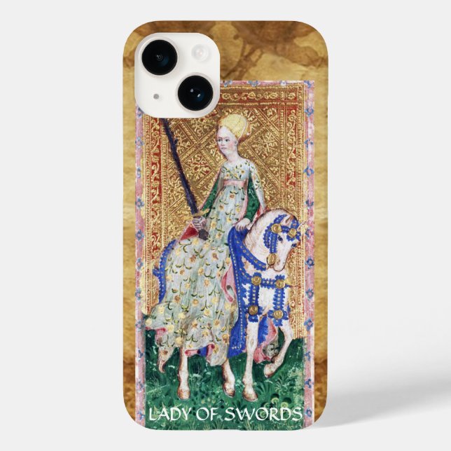 ANTIQUE RENAISSANCE TAROTS  / LADY OF SWORDS Case-Mate iPhone CASE (Back)