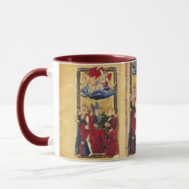 ANTIQUE RENAISSANCE TAROTS , LOVERS GEM MONOGRAM MUG (Left)