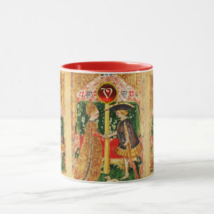 ANTIQUE RENAISSANCE TAROTS , LOVERS GEM MONOGRAM MUG