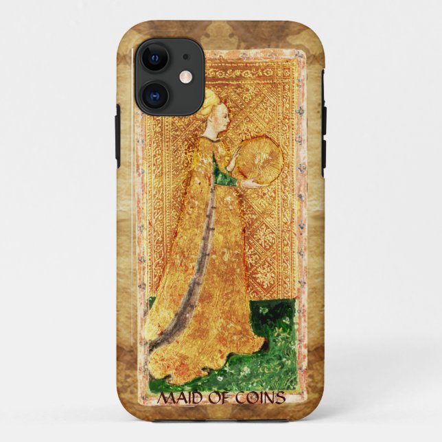 ANTIQUE RENAISSANCE TAROTS  / MAID OF COINS Case-Mate iPhone CASE (Back)