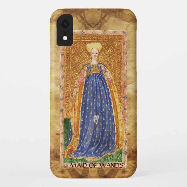 ANTIQUE RENAISSANCE TAROTS  / MAID OF WANDS Case-Mate iPhone CASE (Back)