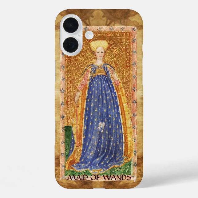 ANTIQUE RENAISSANCE TAROTS  / MAID OF WANDS Case-Mate iPhone CASE (Back)