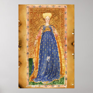 ANTIQUE RENAISSANCE TAROTS  / MAID OF WANDS POSTER