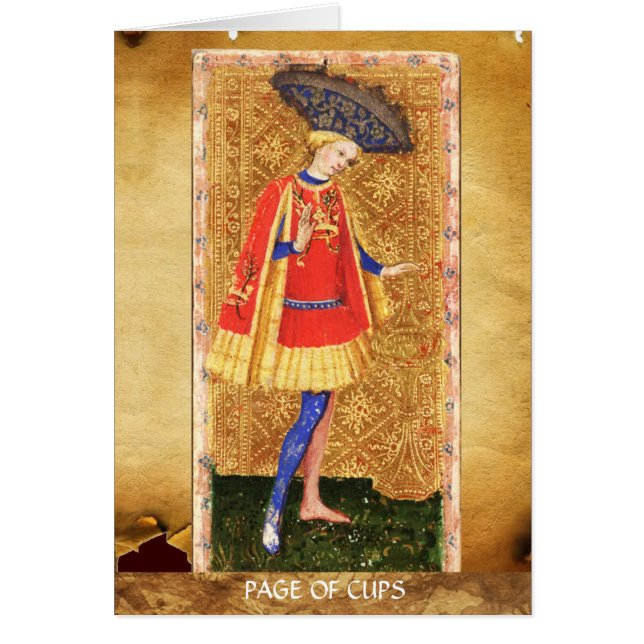 ANTIQUE RENAISSANCE TAROTS / PAGE OF CUPS (Front)