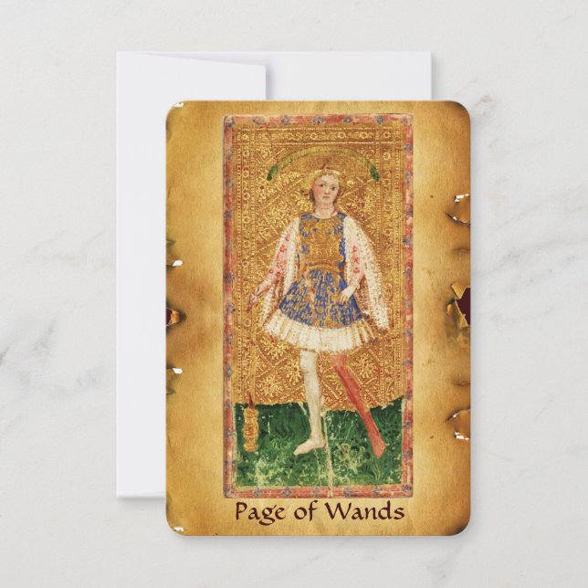 ANTIQUE RENAISSANCE TAROTS  / PAGE OF THE WANDS (Front)