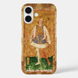 ANTIQUE RENAISSANCE TAROTS  / PAGE OF WANDS iPhone 16 CASE