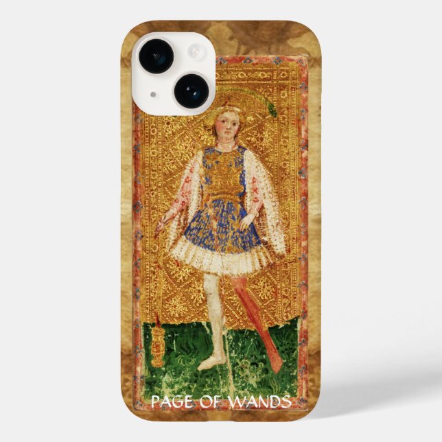 ANTIQUE RENAISSANCE TAROTS  / PAGE OF WANDS Case-Mate iPhone CASE (Back)