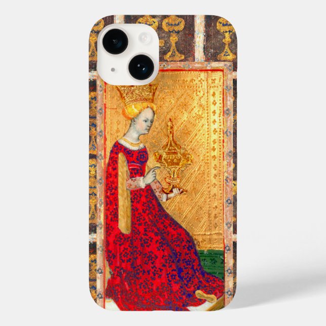 ANTIQUE RENAISSANCE TAROTS  / QUEEN OF CUPS  Case-Mate iPhone CASE (Back)