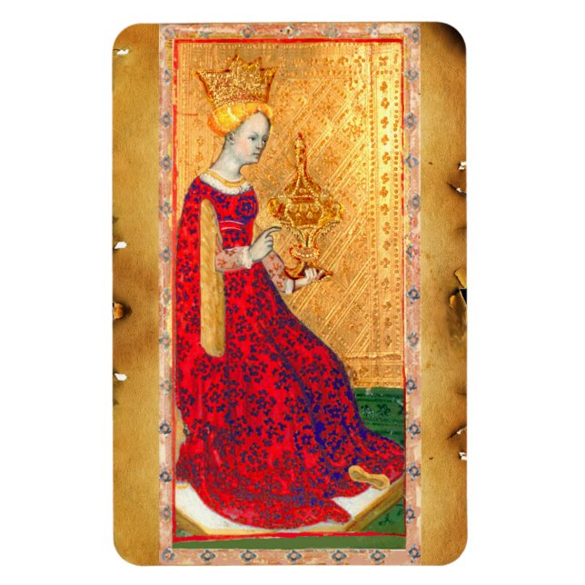 ANTIQUE RENAISSANCE TAROTS / QUEEN OF CUPS MAGNET (Vertical)