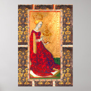 ANTIQUE RENAISSANCE TAROTS / QUEEN OF CUPS POSTER