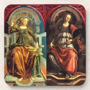 ANTIQUE RENAISSANCE TAROTS / TEMPERANCE -FORTITUDE COASTER