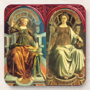 ANTIQUE RENAISSANCE TAROTS / TEMPERANCE -JUSTICE COASTER