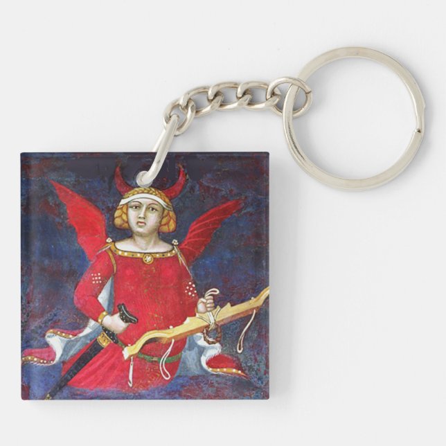 ANTIQUE RENAISSANCE TAROTS,THE DEVIL Pride Detail Keychain (Back)