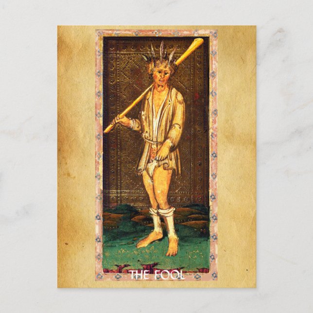 ANTIQUE RENAISSANCE TAROTS  / THE FOOL POSTCARD (Front)