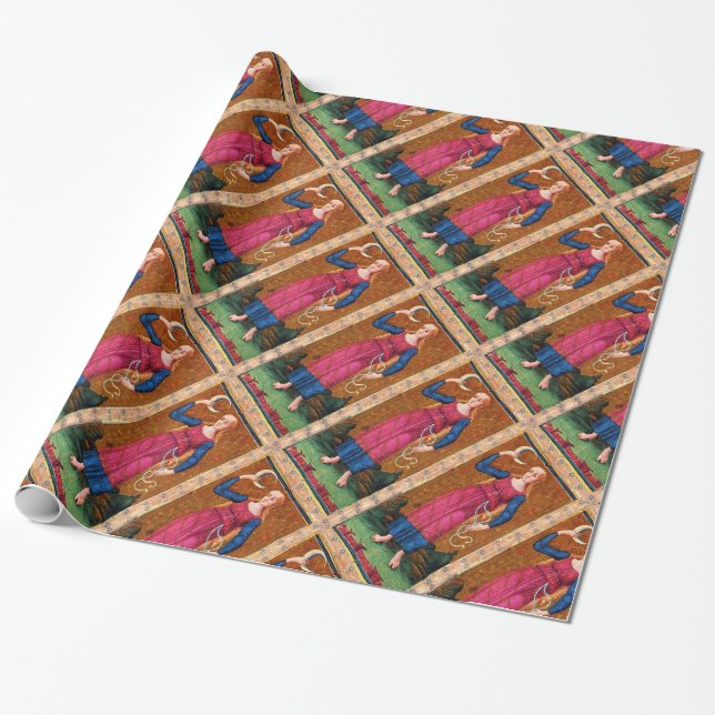 ANTIQUE RENAISSANCE TAROTS  / THE MOON WRAPPING PAPER (Unrolled)