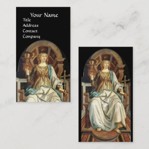 ANTIQUE RENAISSANCE TAROTS THE POPE  Black Business Card