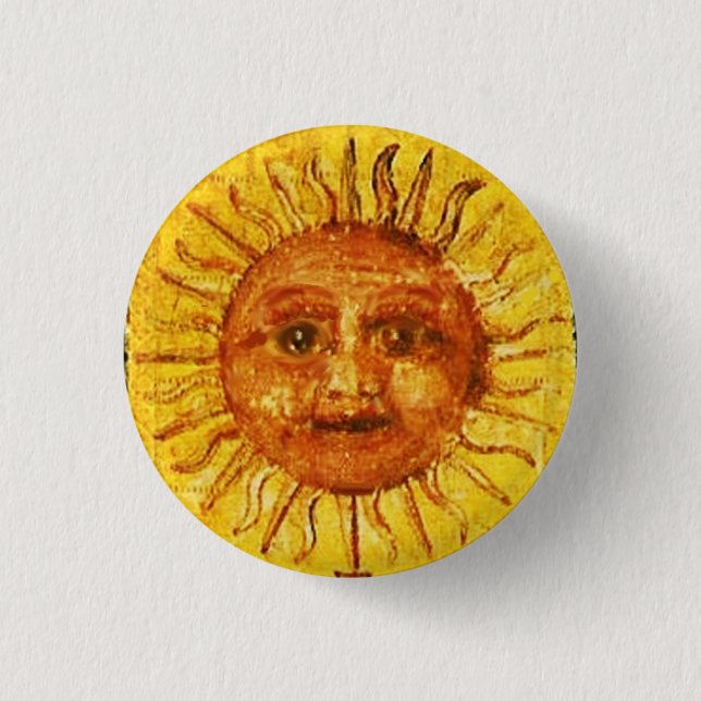 ANTIQUE RENAISSANCE TAROTS / THE SUN 1 INCH ROUND BUTTON (Front)