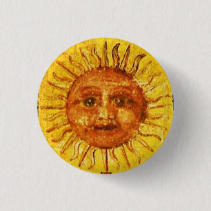 ANTIQUE RENAISSANCE TAROTS / THE SUN 1 INCH ROUND BUTTON