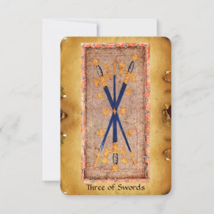 ANTIQUE RENAISSANCE TAROTS / Three of Swords