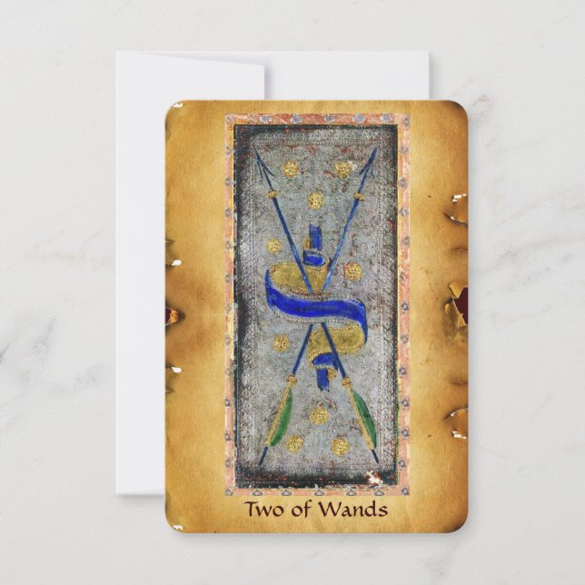 ANTIQUE RENAISSANCE TAROTS  / TWO OF WANDS (Front)
