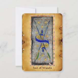 ANTIQUE RENAISSANCE TAROTS / TWO OF WANDS