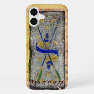 ANTIQUE RENAISSANCE TAROTS  / TWO OF WANDS iPhone 16 PLUS CASE