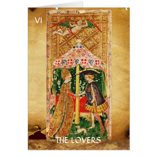 ANTIQUE RENAISSANCE TAROTS VI / THE LOVERS (Front)