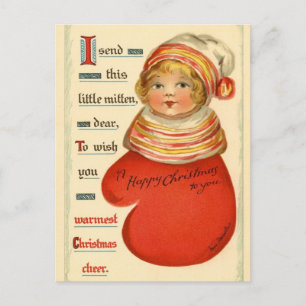 Antique Reproduction Christmas Greetings Holiday Postcard