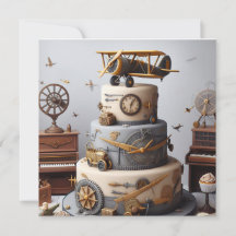 ANTIQUE RETRO AIRPLANE CAKE BIRTHDAY