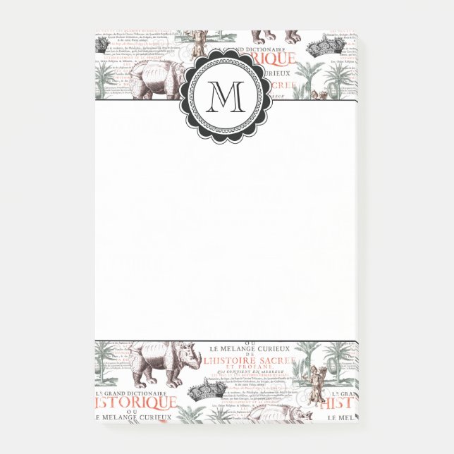 Antique Rhinoceros Rhino Abrecht Durer Style Post-it Notes (Front)