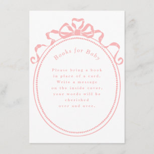 Antique Ribbon Bow Victorian Frame Books for Baby Enclosure Card