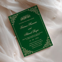 Antique Rococo Frame Emerald Green Muslim Wedding