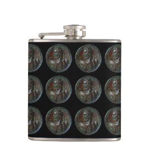 ANTIQUE ROMAN BRONZE MEDALLION HIP FLASK