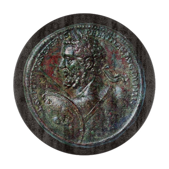ANTIQUE ROMAN BRONZE MEDALLION SEPTIMUS SEVERUS  CUTTING BOARD (Front)
