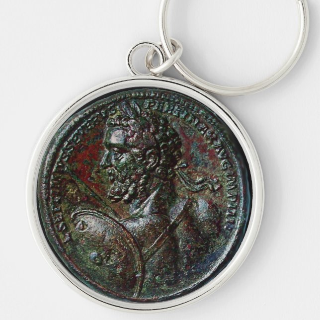 ANTIQUE ROMAN BRONZE MEDALLION SEPTIMUS SEVERUS KEYCHAIN (Front)