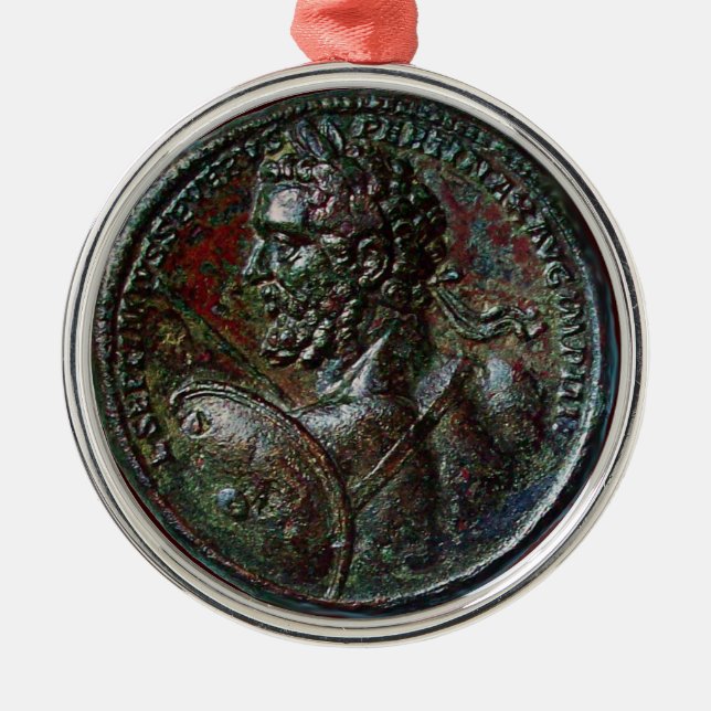 ANTIQUE ROMAN BRONZE MEDALLION SEPTIMUS SEVERUS METAL ORNAMENT (Front)