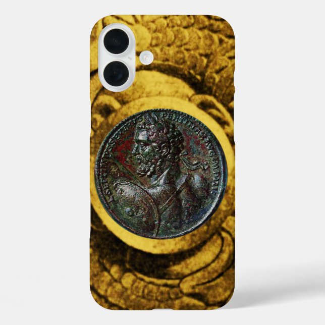 ANTIQUE ROMAN BRONZE MEDALLION WITH GOLD GRIFFINS Case-Mate iPhone CASE (Back)