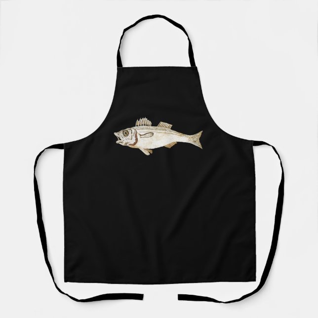 Antique Roman Mosaic Pompeii Sea Life Stone Mosaic Apron (Front)