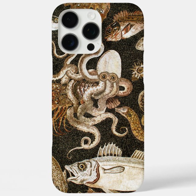 Antique Roman Mosaic Pompeii Sea Life Stone Mosaic Case-Mate iPhone Case (Back)