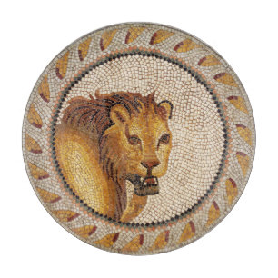ANTIQUE ROMAN MOSAICS / LION  CUTTING BOARD