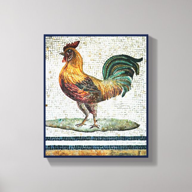 ANTIQUE ROMAN MOSAICS / ROOSTER CANVAS PRINT (Front)