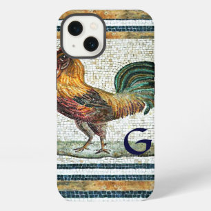 ANTIQUE ROMAN MOSAICS / ROOSTER MONOGRAM iPhone 13 CASE