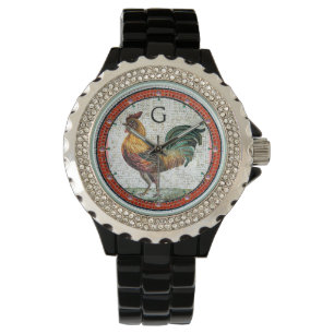 ANTIQUE ROMAN MOSAICS / ROOSTER MONOGRAM WATCH