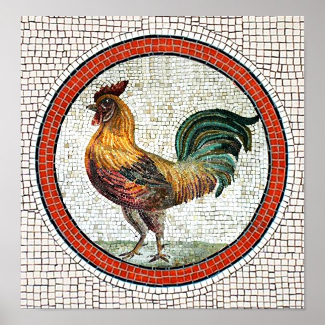 ANTIQUE ROMAN MOSAICS / ROOSTER POSTER (Front)