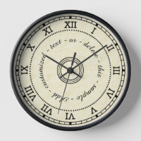Antique Roman Numeral Light Brown Marble Effect