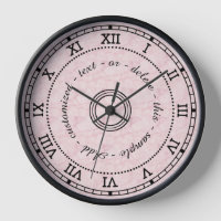 Antique Roman Numeral Light Pink Marble Effect
