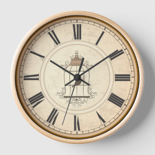 ANTIQUE ROMAN NUMERALS RUSTIC TIME  CLOCK