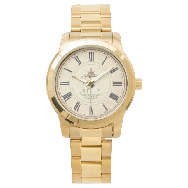 ANTIQUE ROMAN NUMERALS RUSTIC TIME  WATCH (Front)