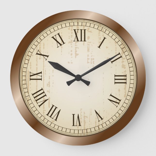 Antique Roman Numerals Wall Clock (Front)